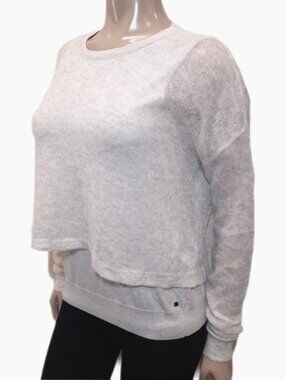 One Grey Day Revolve Wool Alpaca Sweater Sheer Layered Knit Crossover Small
